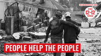 Foto van een stad in Turkije verwoest na de aardbeving